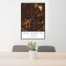 24x36 Lake Hawkins Texas Map Print Portrait Orientation in Ember Style Behind 2 Chairs Table and Potted Plant