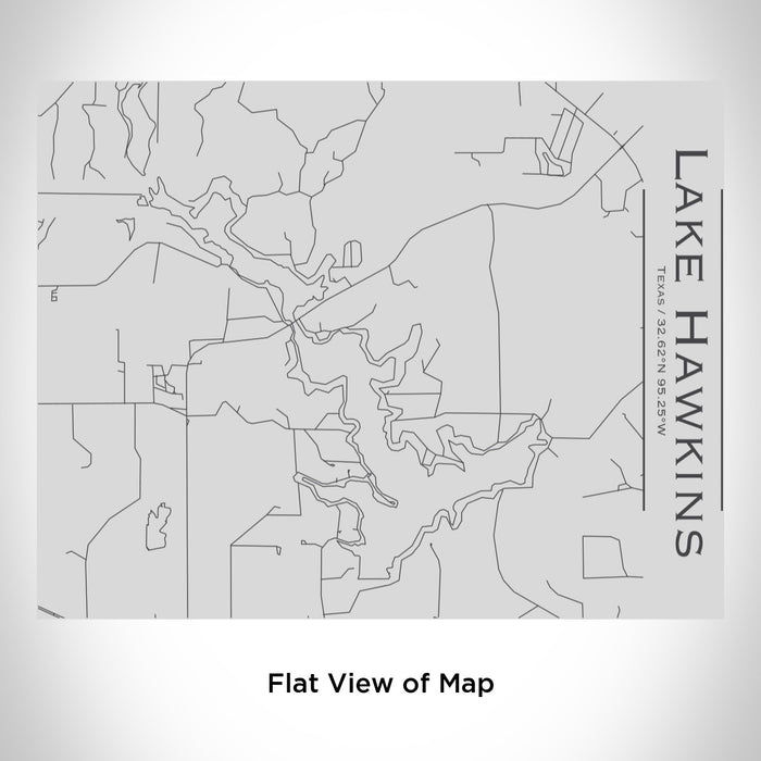 Rendered View of Lake Hawkins Texas Map Engraving on 20oz Stainless Steel Insulated Bottle with Bamboo Top