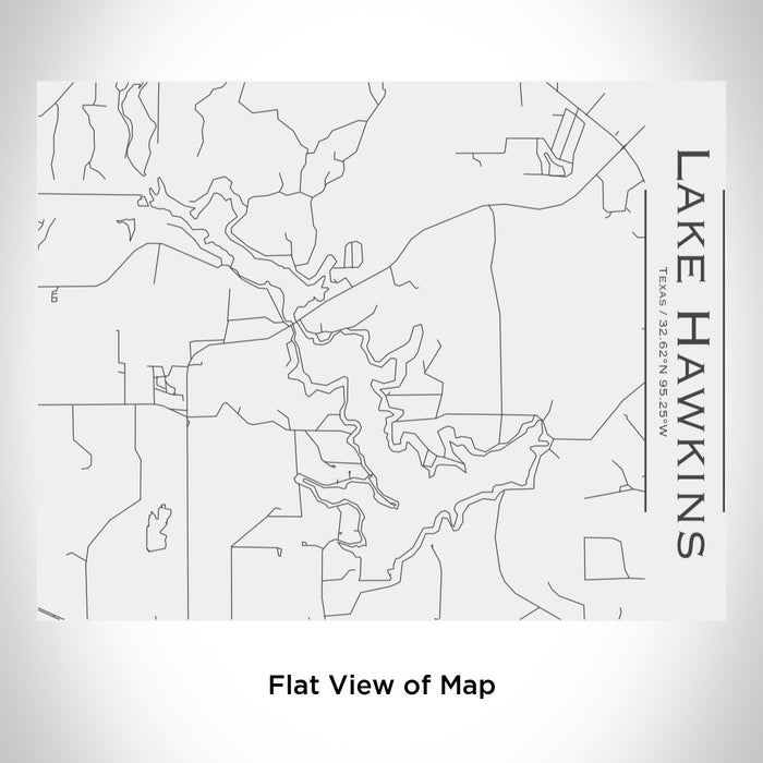 Rendered View of Lake Hawkins Texas Map Engraving on 20oz Stainless Steel Insulated Bottle with Bamboo Top in White
