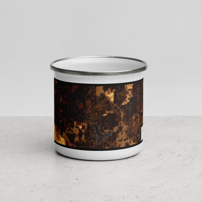 Front View Custom Lake Hawkins Texas Map Enamel Mug in Ember