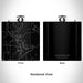 Rendered View of Lake Hawkins Texas Map Engraving on 6oz Stainless Steel Flask in Black