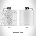 Rendered View of Lake Hawkins Texas Map Engraving on 6oz Stainless Steel Flask in White