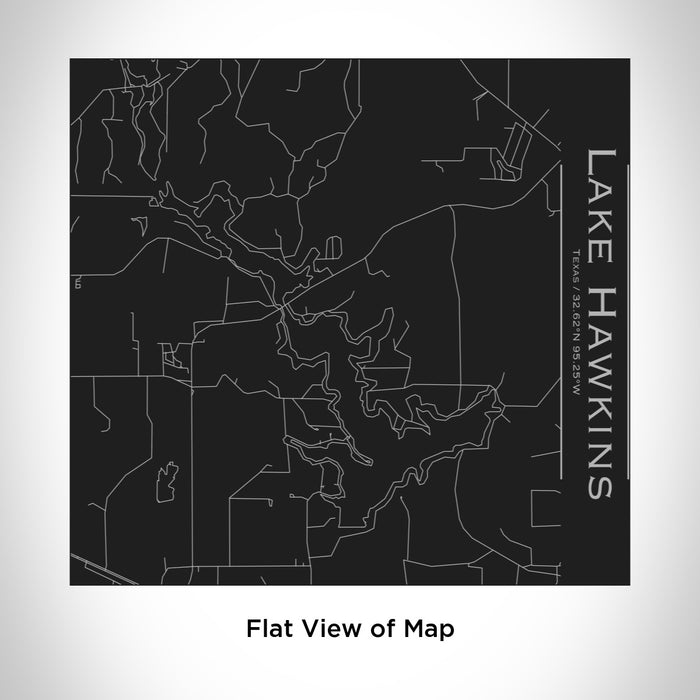 Rendered View of Lake Hawkins Texas Map Engraving on 17oz Stainless Steel Insulated Tumbler in Black