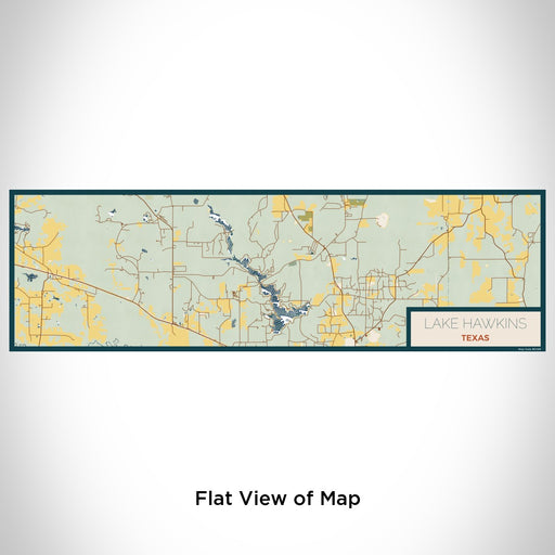 Flat View of Map Custom Lake Hawkins Texas Map Enamel Mug in Woodblock