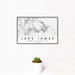 12x18 Lake James North Carolina Map Print Landscape Orientation in Classic Style With Small Cactus Plant in White Planter