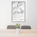 24x36 Lake James North Carolina Map Print Portrait Orientation in Classic Style Behind 2 Chairs Table and Potted Plant