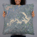 Person holding 22x22 Custom Lake James North Carolina Map Throw Pillow in Afternoon