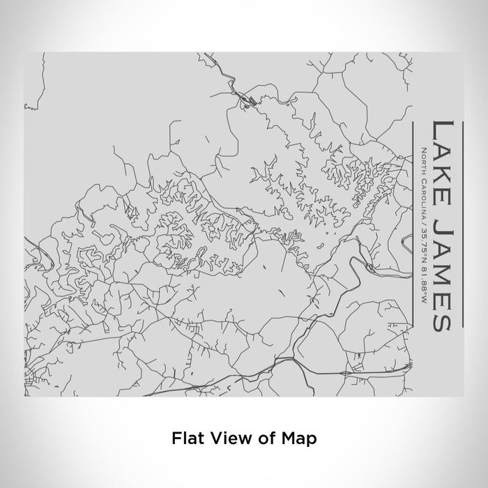 Rendered View of Lake James North Carolina Map Engraving on 20oz Stainless Steel Insulated Bottle with Bamboo Top