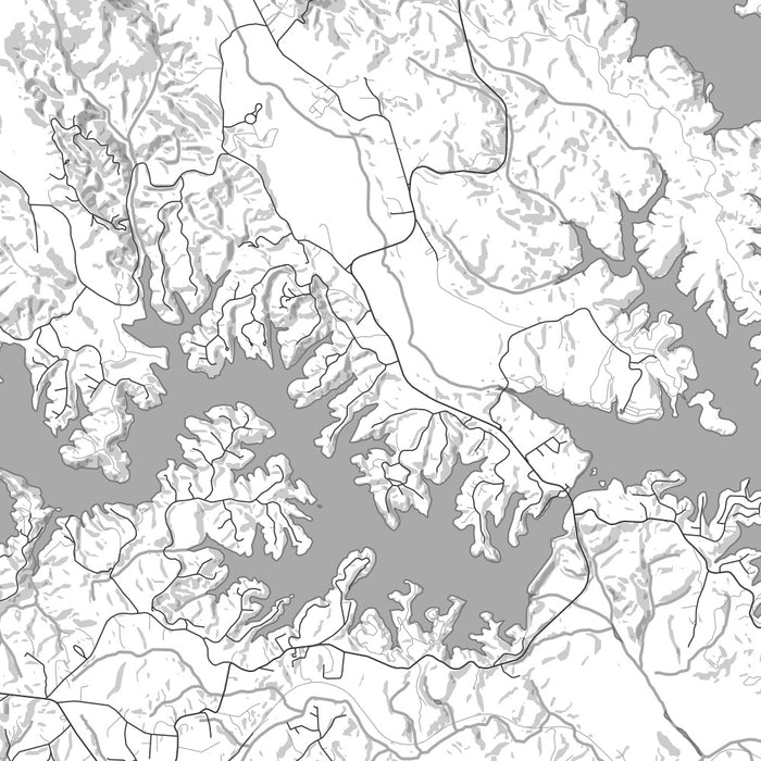 Lake James North Carolina Map Print in Classic Style Zoomed In Close Up Showing Details