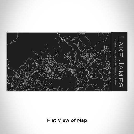 Rendered View of Lake James North Carolina Map Engraving on 17oz Stainless Steel Insulated Cola Bottle in Black