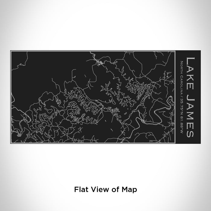 Rendered View of Lake James North Carolina Map Engraving on 17oz Stainless Steel Insulated Cola Bottle in Black