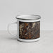 Left View Custom Lake James North Carolina Map Enamel Mug in Ember