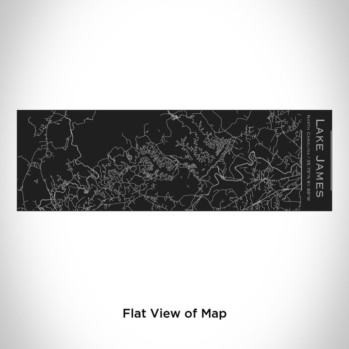 Rendered View of Lake James North Carolina Map Engraving on 10oz Stainless Steel Insulated Cup with Sliding Lid in Black