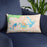 Custom Lake James North Carolina Map Throw Pillow in Watercolor on Blue Colored Chair