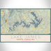 Lake James North Carolina Map Print Landscape Orientation in Woodblock Style With Shaded Background