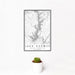 12x18 Lake Keowee South Carolina Map Print Portrait Orientation in Classic Style With Small Cactus Plant in White Planter