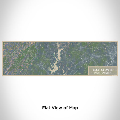 Flat View of Map Custom Lake Keowee South Carolina Map Enamel Mug in Afternoon