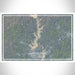 Lake Keowee South Carolina Map Print Landscape Orientation in Afternoon Style With Shaded Background