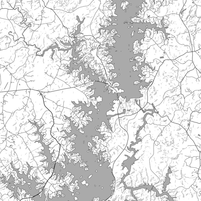 Lake Keowee South Carolina Map Print in Classic Style Zoomed In Close Up Showing Details