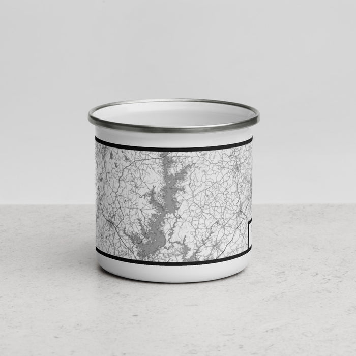 Front View Custom Lake Keowee South Carolina Map Enamel Mug in Classic