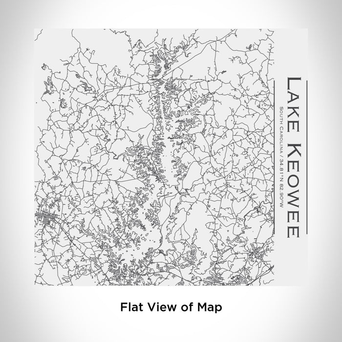 Rendered View of Lake Keowee South Carolina Map Engraving on 17oz Stainless Steel Insulated Tumbler in White