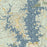Lake Keowee South Carolina Map Print in Woodblock Style Zoomed In Close Up Showing Details