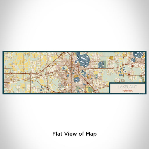Flat View of Map Custom Lakeland Florida Map Enamel Mug in Woodblock