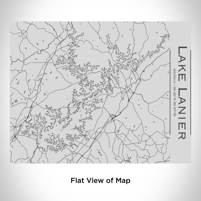 Rendered View of Lake Lanier Georgia Map Engraving on 20oz Stainless Steel Insulated Bottle with Bamboo Top