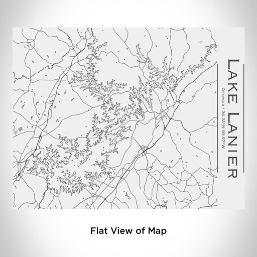 Rendered View of Lake Lanier Georgia Map Engraving on 20oz Stainless Steel Insulated Bottle with Bamboo Top in White