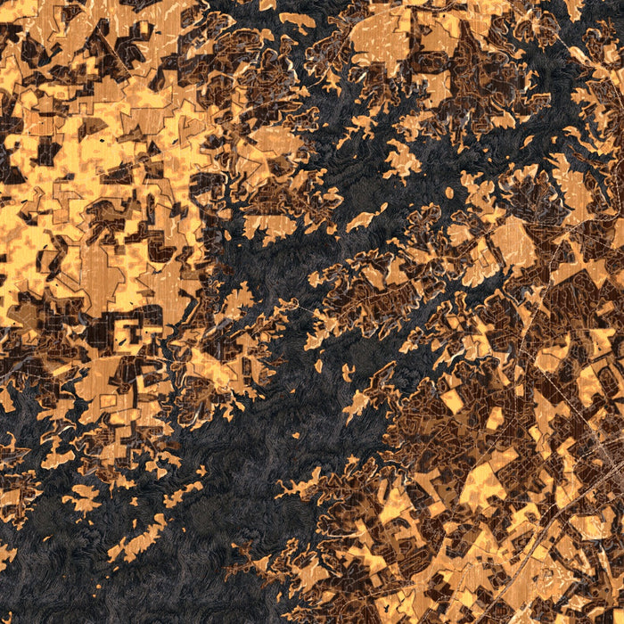 Lake Lanier Georgia Map Print in Ember Style Zoomed In Close Up Showing Details