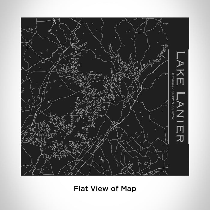 Rendered View of Lake Lanier Georgia Map Engraving on 17oz Stainless Steel Insulated Tumbler in Black