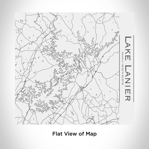 Rendered View of Lake Lanier Georgia Map Engraving on 17oz Stainless Steel Insulated Tumbler in White