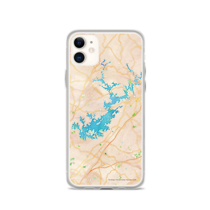 Custom Lake Lanier Georgia Map Phone Case in Watercolor