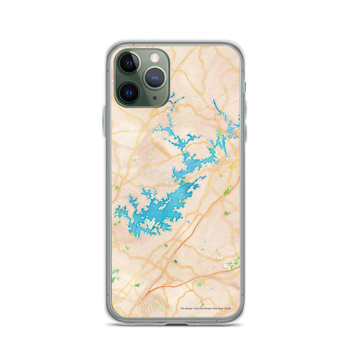 Custom Lake Lanier Georgia Map Phone Case in Watercolor