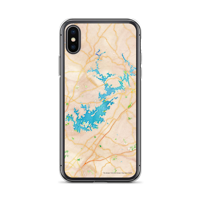 Custom Lake Lanier Georgia Map Phone Case in Watercolor