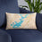 Custom Lake Lanier Georgia Map Throw Pillow in Watercolor on Blue Colored Chair
