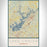 Lake Lanier Georgia Map Print Portrait Orientation in Woodblock Style With Shaded Background