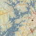 Lake Lanier Georgia Map Print in Woodblock Style Zoomed In Close Up Showing Details