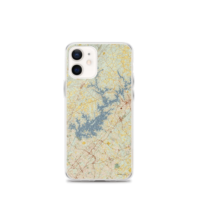 Custom Lake Lanier Georgia Map iPhone 12 mini Phone Case in Woodblock