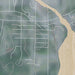 Lake Leelanau Michigan Map Print in Afternoon Style Zoomed In Close Up Showing Details