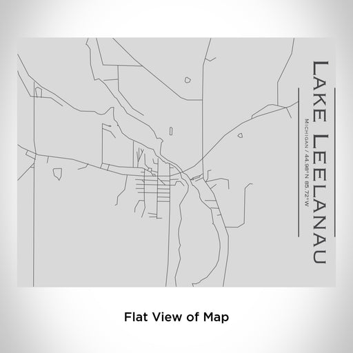 Rendered View of Lake Leelanau Michigan Map Engraving on 20oz Stainless Steel Insulated Bottle with Bamboo Top