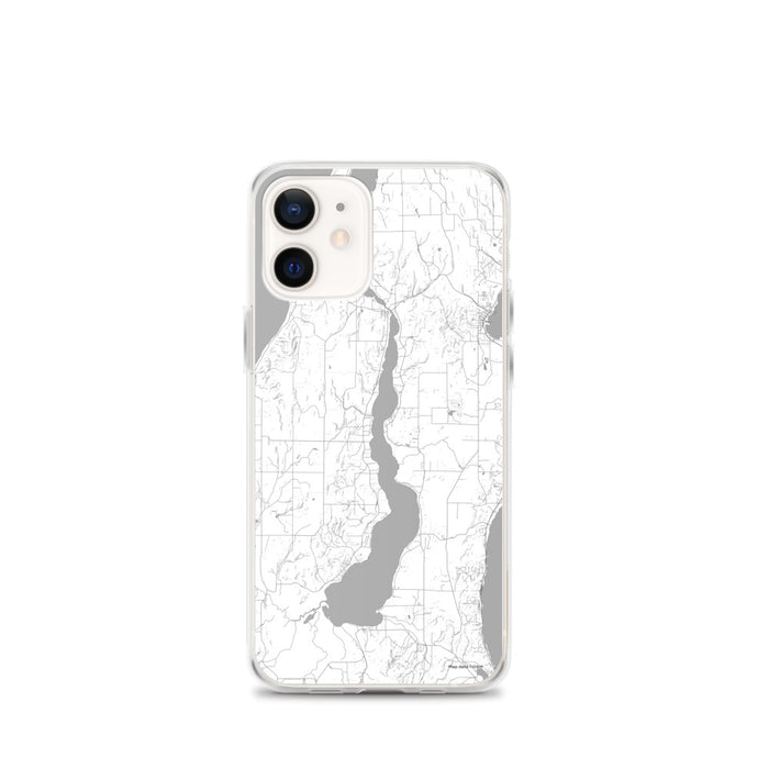 Custom iPhone 12 mini Lake Leelanau Michigan Map Phone Case in Classic