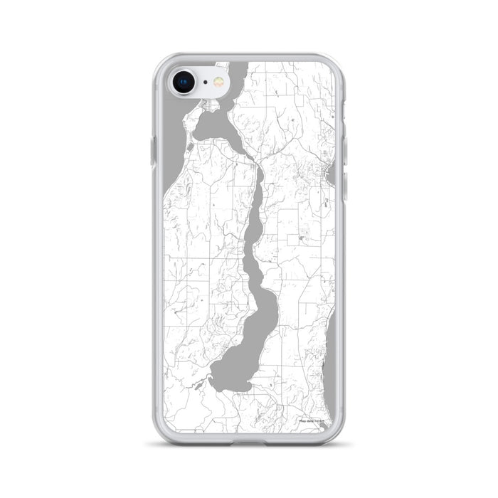 Custom iPhone SE Lake Leelanau Michigan Map Phone Case in Classic