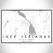 Lake Leelanau Michigan Map Print Landscape Orientation in Classic Style With Shaded Background