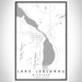 Lake Leelanau Michigan Map Print Portrait Orientation in Classic Style With Shaded Background