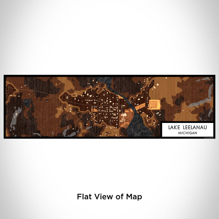 Flat View of Map Custom Lake Leelanau Michigan Map Enamel Mug in Ember