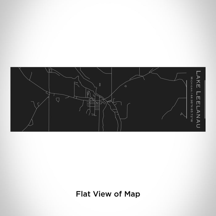 Rendered View of Lake Leelanau Michigan Map Engraving on 10oz Stainless Steel Insulated Cup with Sliding Lid in Black