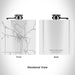 Rendered View of Lake Leelanau Michigan Map Engraving on 6oz Stainless Steel Flask in White