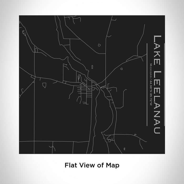 Rendered View of Lake Leelanau Michigan Map Engraving on 17oz Stainless Steel Insulated Tumbler in Black