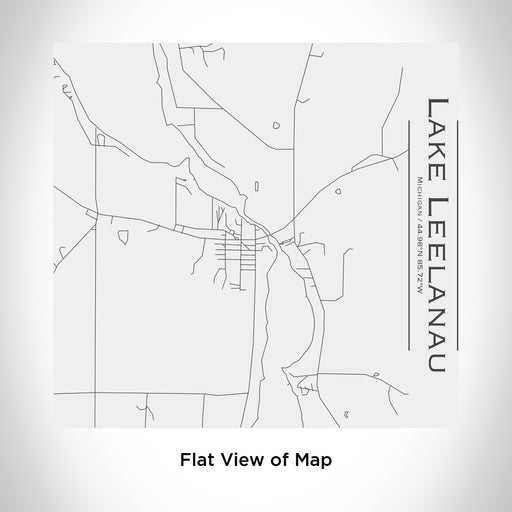 Rendered View of Lake Leelanau Michigan Map Engraving on 17oz Stainless Steel Insulated Tumbler in White